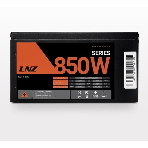 Imagen 4 de 5 de Fuente 850w Lnz Xt850-pm Led Red Fan