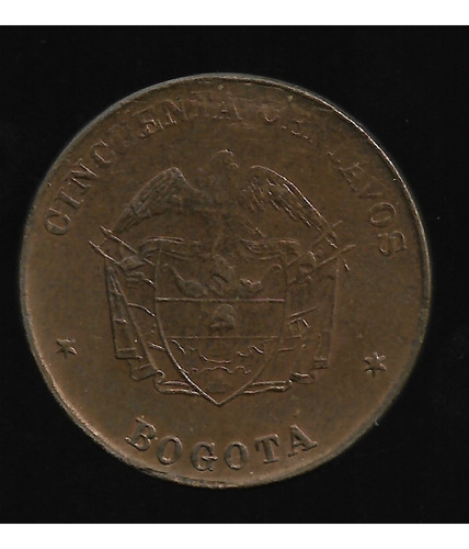 Colombia Lazareto 50 Centavos 1901 Cobre Exc