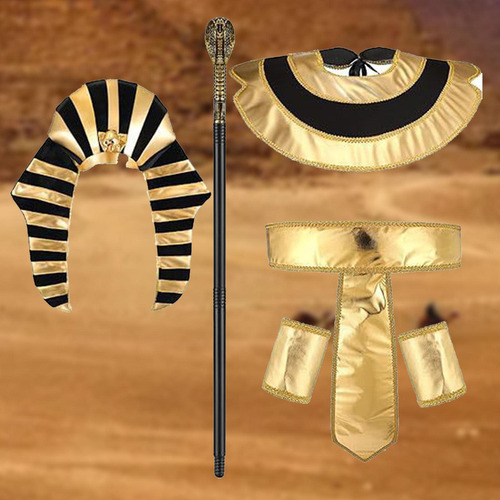 1 Accesorios De Disfraz Egipcio Con Sombrero Y Bastón .