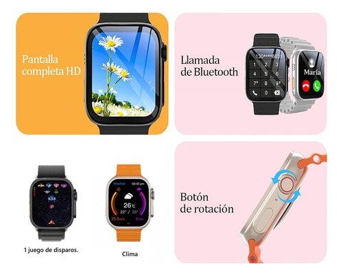 Smartwatch Isdewatch T900 Ultra Max 2 Smartwatch Dual Touch Function Tela sensível ao toque de 2,3 polegadas Bluetooth Chamadas Notificações Sensor de Frequência Cardíaca Esportivo Preto