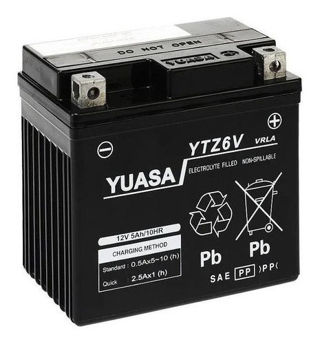Bateria Motos Yuasa Ytx5l-bs Ytz6v Honda Biz125 Rpm1240