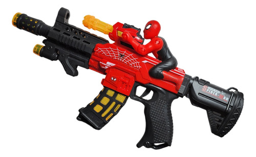 Arma Ametralladora Ak 47 Spiderman Juguete Con Luz Y Sonido