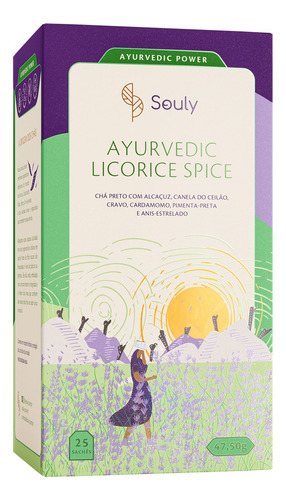 Chá Ayurvedic Licorice Spice Souly 25 Sachês