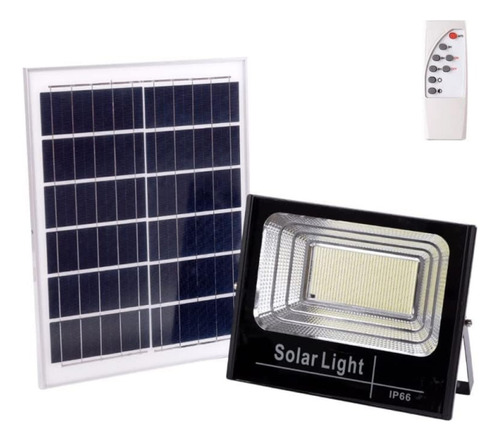 Foco Reflector Solar Led  60w + Panel Solar Jardin Exterior 