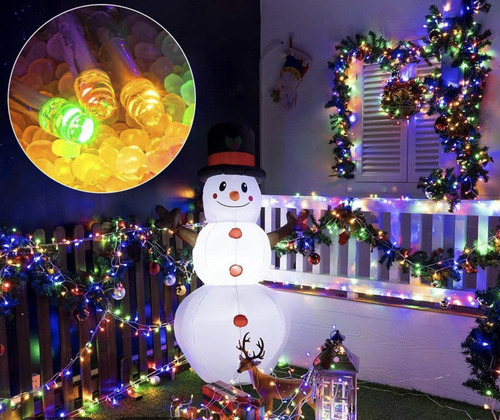 Luces De Navidad 2 Piezas Serie Navideña 300 Led 20m Luces Multicolor