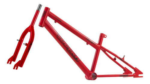 Quadro De Bicicleta Aro 20 Tipo Cross Rebaixado + Garfo Aço Cor Vermelho Ferrari