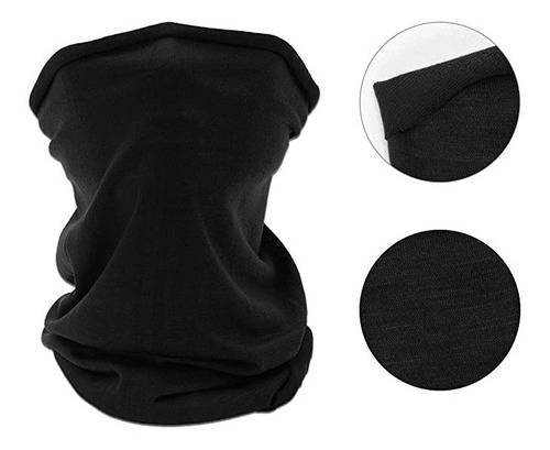 Cuello, Bandana, Multifuncion - Negro Liso - X2