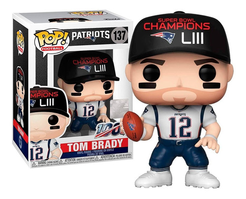 Boneco Funko Pop Football Patriots Tom Brady 137 - Original