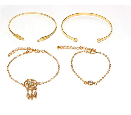 Pulseiras Femininas Boho Banhada Ouro - Conjunto B