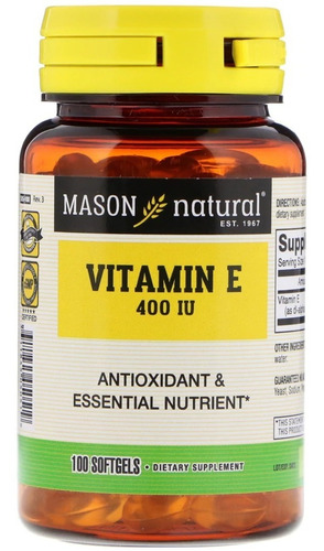 Vitamina E 400 I.u 100 Cap Mason Natural