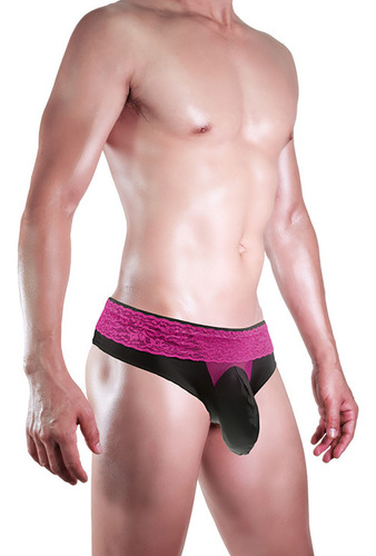 B Ropa Interior De Cintura Baja Para Hombre, Encaje De Seda