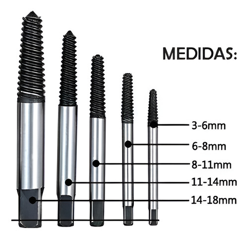 Set 5 Brocas Extractor De Tornillos Colas/chancho Kamasa