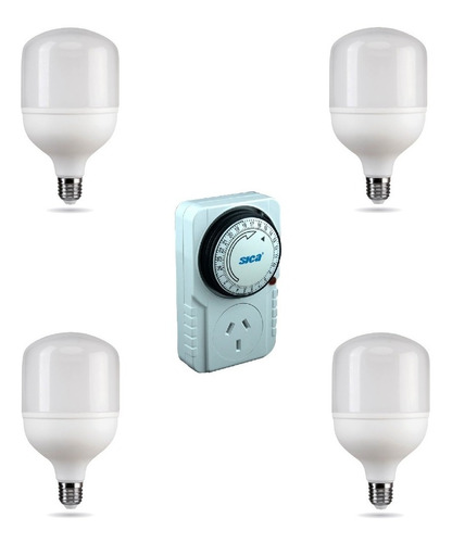 Luz Lampara Led Cultivo Indoor 38w Calida Fria Y Timer