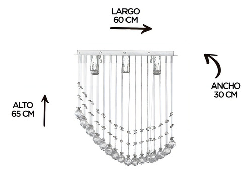 Lâmpada de vidro cortada Luna Williams Krystal Chromed 6 Lights
