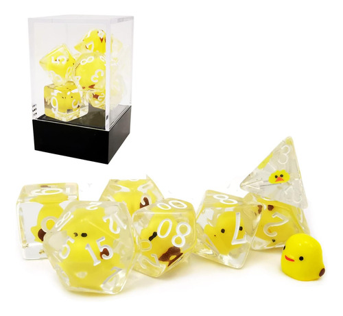 Juego De 7 Dados Bescon Yellow Chicken Rpg, Novelty Chicken.