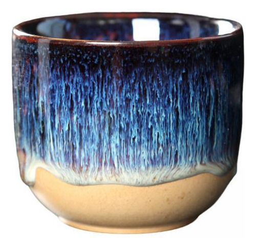 2 Ceramic Cups Handless 150ml, Sake Cup, Traditional Dark
