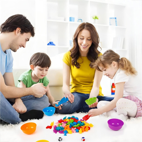 Brinquedo Montessori Classificação De Cores - Pinça Cor Animal Silvestre 36 Pçs