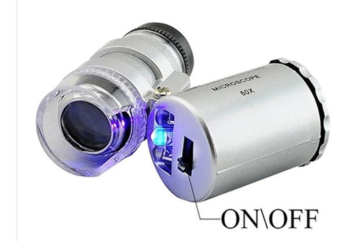 Mini Microscopio Portátil De Bolsillo, Lupa De Mano 60x L Uv