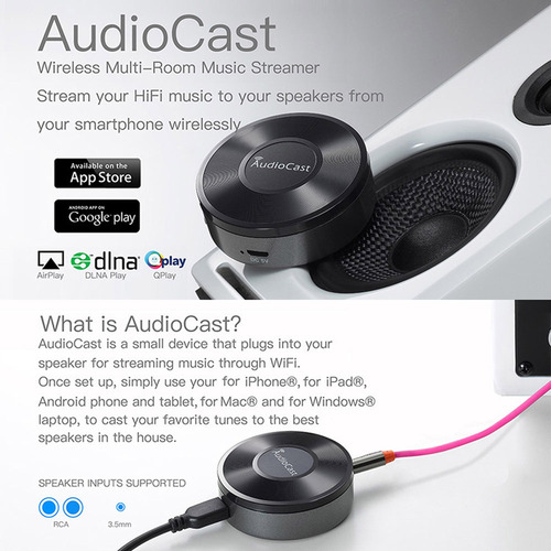 Receptor De Música Hifi M5 Audiocast Airplay Dlna Ios E Andr