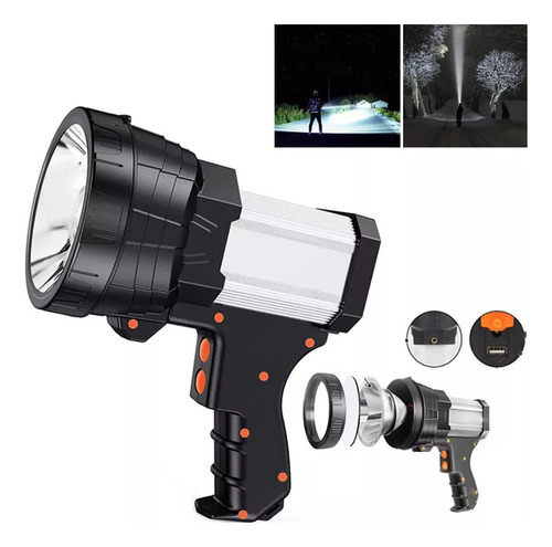 Lanterna Potente Com Refletor Led Tático