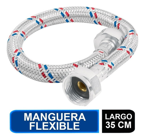 Manguera Flexible Wc, 35 Cm, Aluminio, Foset Foset 26022