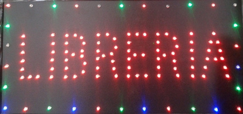 Cartel Led Fotocopia Abierto Libreria 25x50 Nacional Color Rgb