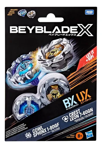 Beyblade X Cowl Sphinx 1-80gf Bx & Crest Leon 7-60gn Ux