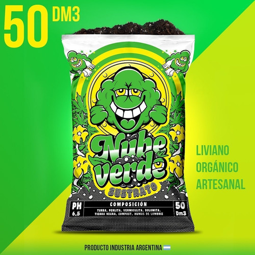 Imagen 3 de 10 de Sustrato Tierra Cultivo Nube Verde 50 Litros Cogoshop