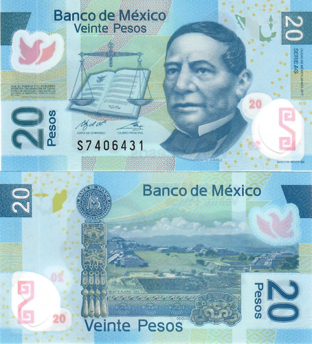 Cédula México 20 Pesos ( Polímero ) Flor De Estampa