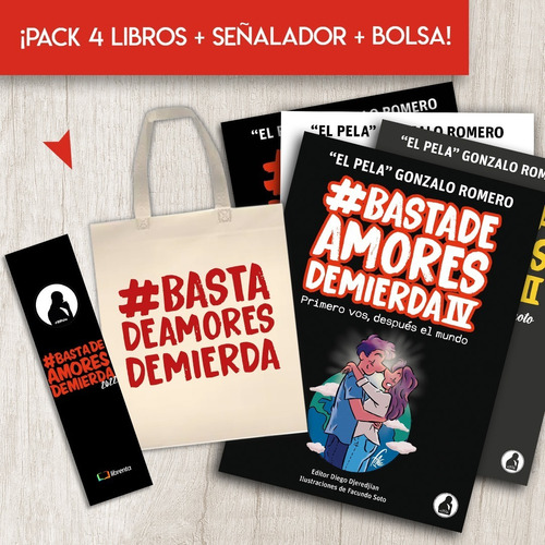 Imagen 1 de 2 de Pack Basta De Amores De Mierda ( 4 Libros ) - Pela G. Romero