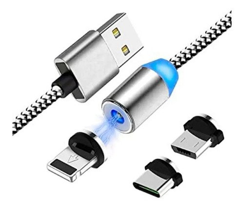 Imagem 2 de 8 de Cabo Micro-usb Magnético Essager Arredondado 1m 3a Original