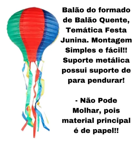 Balão Lanterna Pião Festa Junina 30cm