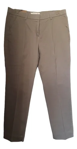 Pantalón Recto De Algodón Beige Con Bolsillos - Likido