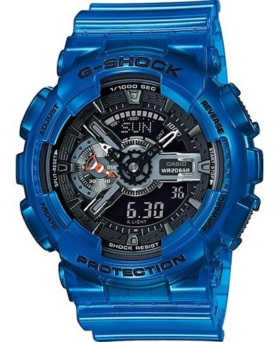 Reloj Casio G-shock Ga-110cr-2a Wr 200m Por Casio Centro Color de la malla Azul Color del bisel Azul Color del fondo Negro