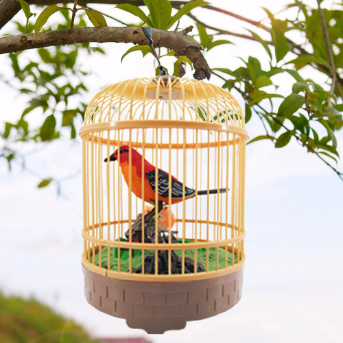 Hermosa Decoración Cantando Y Chirping Jaula De Pájaros