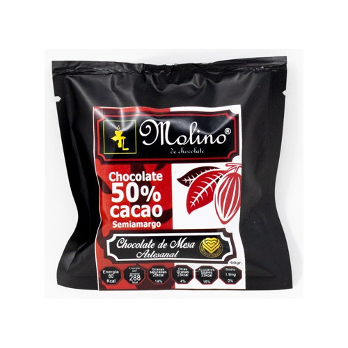 10pz Chocolate Semiamargo 50% Cacao Molino De Chocolate