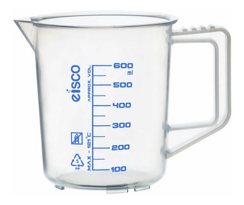 Vaso 600ml Con Mango Escala Azul