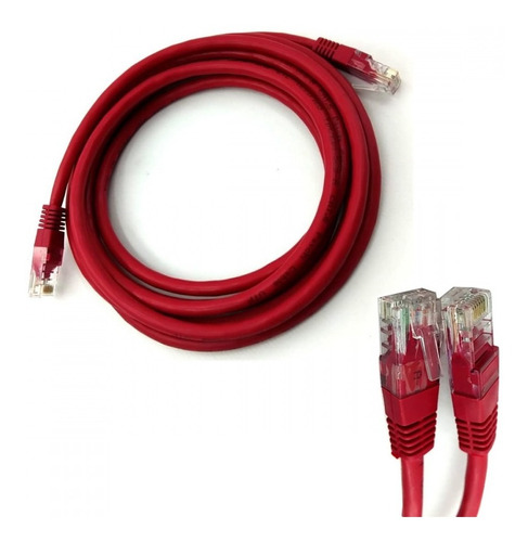 Cabo De Rede Cat6 Internet Giga 2,5 Metros Vermelho