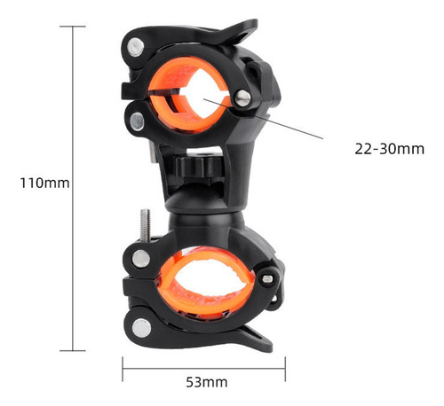 Soporte De Linterna De Bicicleta Soporte De Naranja Negro