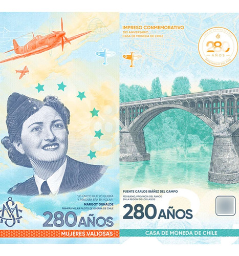 Billete Conmemorativo Margot Duhalde