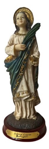 Estatua Santa Lucia 20cm Di Angelo Poliresina Italiana Fina