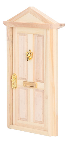 Mini Puerta De Madera Con Escena En Miniatura 1:12 De Materi