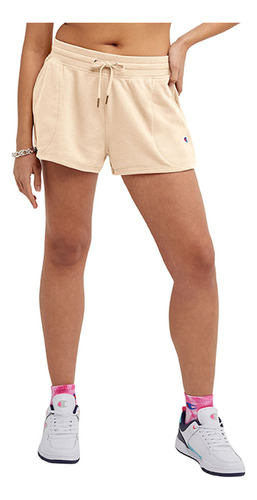 Champion Shorts Mujer Campus French Terry 2.5 Pul Azul Claro