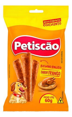 Bifinho Em Palito Para Cães Sabor Frango Petiscão 60g
