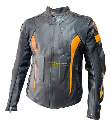 Chaqueta De Protecciones Removibles Cuero Tex Moto 