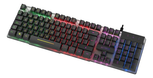 Teclado Acteck Led Aurean Ii Ta220g Alambrico Usb A Negro