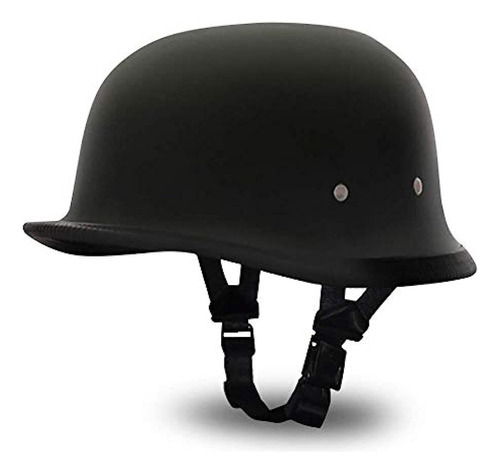 Casco De Motocicleta Daytona Helments German-Dull Basic Negro Mate Tipo Militar