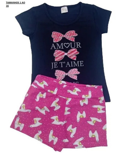 Kit Lote 6 Conjunto Infantil Feminino Juvenil Roupa Menina