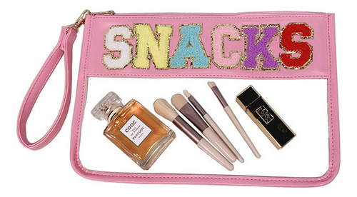 Pvc Zipper Bag Transparent Snack Organizer Embroidered1