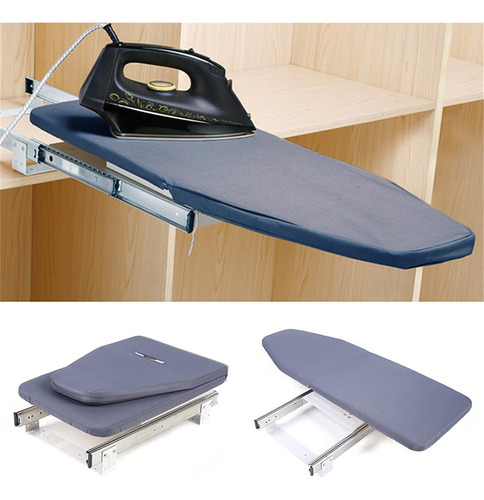 Herraje Tipo Tabla Burro De Planchar Extaible Para Closet Color Azul Oscuro Lisa